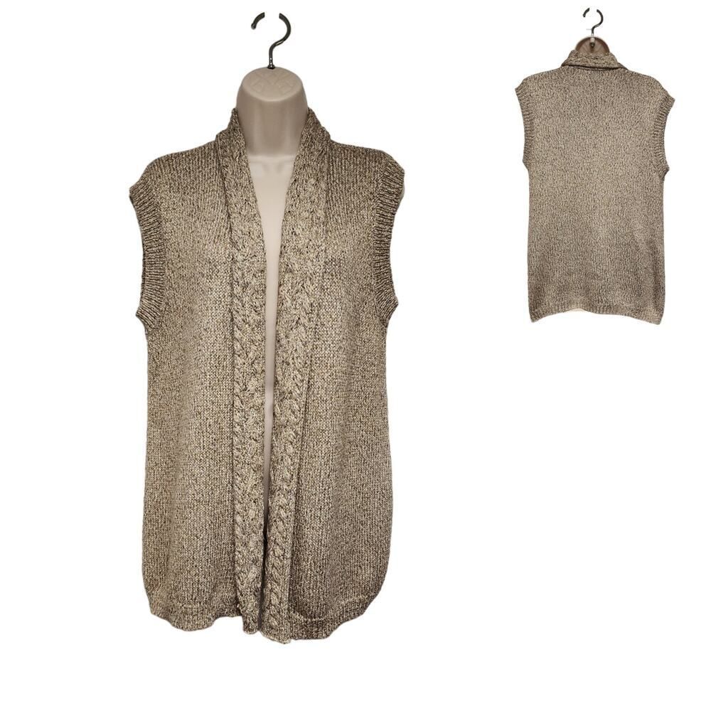 Chico's Open Front Cardigan Knit Tunic Sweater Size 1(US 8-M)